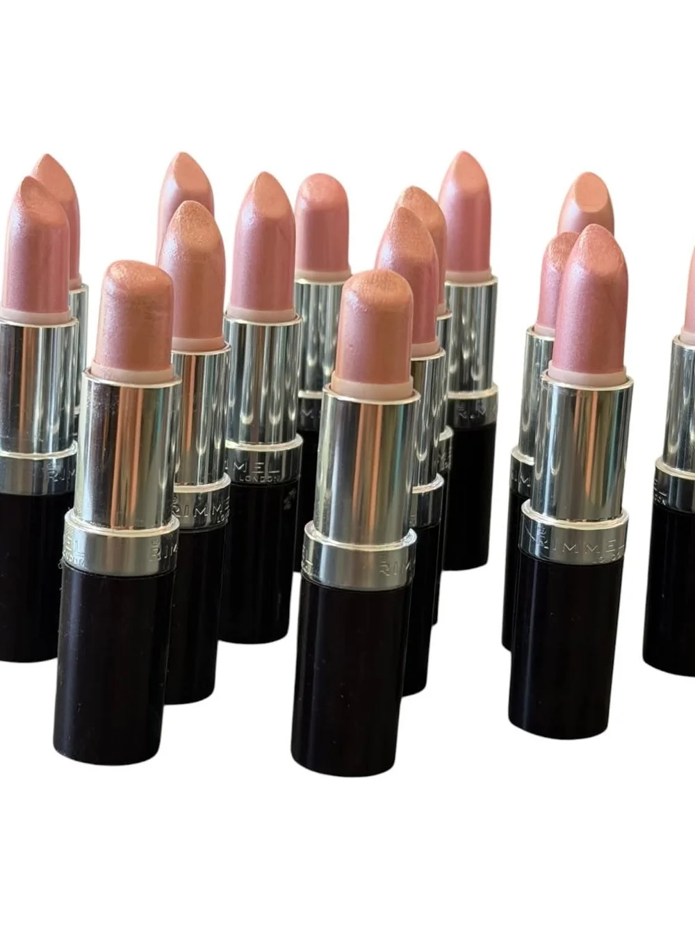 Lot of 15 Rimmel Lasting Finish Lipsticks - 002 Candy - Sanitized Testers